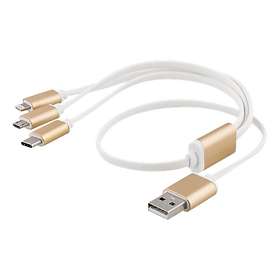 EPZI USB A - USB Micro-B 2.0 (with Lightning and USB C) 0,5m