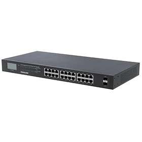 Intellinet 24-Port Gigabit Ethernet PoE+ Switch with 2 SFP Ports (561242)