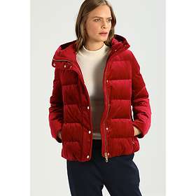 tommy hilfiger red puffer coat women's