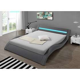 Cama Design LED gris-140 x 190 cm HYPNIA 