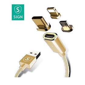 SiGN Magnetic 2,4A USB A - USB C 2.0 1m