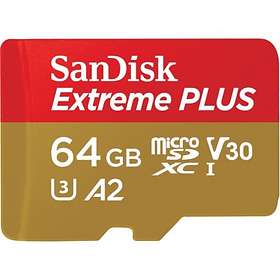 SanDisk Extreme Plus microSDXC Class 10 UHS-I U3 V30 A2 170/90MB/s 64GB