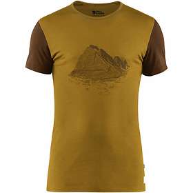 Fjällräven Keb Wool Print SS Shirt (Herre) Ullundertøy og Skjorte med print Brune skjorter til herre, sammenlign
