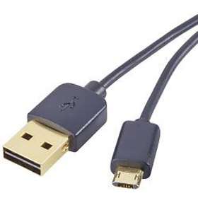 Renkforce Reversible Gold USB A - USB Micro-B 2.0 1m