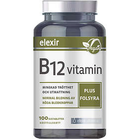 Elexir Pharma B12 Kosttillskott Med Vitamin 100 Kapslar