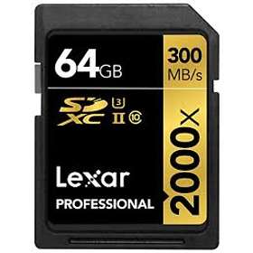 Lexar Professional SDXC Class 10 UHS-II U3 V90 2000x 300/260Mo/s 64Go