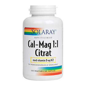 Solaray Cal-Mag 1:1 Vitamin D 150 Kapslar