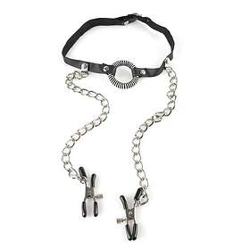 Pipedream Fetish Fantasy O-Ring Gag with Nipple Clamps
