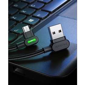 Mcdodo Braided LED USB A - USB Micro-B (2x angled) 2.0 1,2m