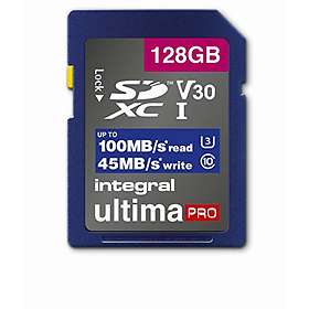Integral SDXC Class 10 UHS-I U3 V30 100MB/s 128GB