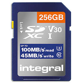 Integral SDXC Class 10 UHS-I U3 V30 100MB/s 256GB
