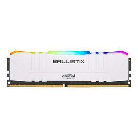 Crucial Ballistix White RGB LED DDR4 3000MHz 8Go (BL8G30C15U4WL)