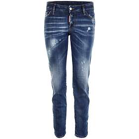 Blue DSquared² Cool Girl Cropped Stretch Denim Jeans in Black Womens Jeans DSquared² Jeans 