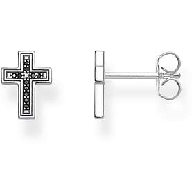 Thomas Sabo Black Zirconia Cross Stud Örhängen (Dam)