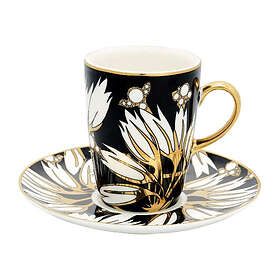 Greengate Noir Espresso Cup with Saucer