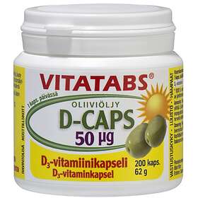 Vitatabs D-Caps 50µg 200 Kapselit halvin hinta | Katso päivän tarjous -  