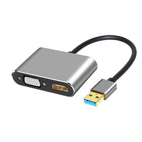 NÖRDIC USB C - VGA/HDMI M-F Adapter