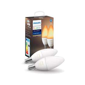 Philips Hue White Ambiance LED E14 B39 2200K-6500K 470lm 4W 2-pack (Kan dimmes)