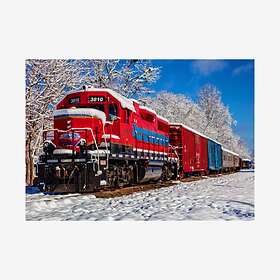 Bluebird Puzzle Pussel Red Train In The Snow 1500 Bitar