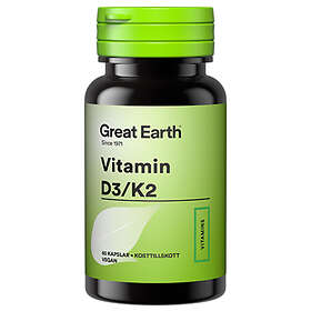 Great Earth Vitamin D3/K2 60 Kapslar
