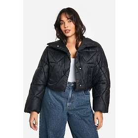 Boohoo High Shine Faux Fur Trim Longline Puffer Coat (Women's)