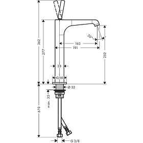 Axor Citterio E 250 Tvättställsblandare 36104800 (Inox)