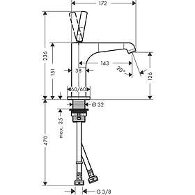 Axor Citterio E 130 Tvättställsblandare 36101820 (Borstad Nickel)