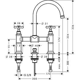 Axor Montreux 220 Tvättställsblandare 16510990 (Polerad Guld)