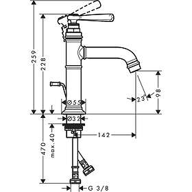 Axor Montreux 100 Tvättställsblandare 16515990 (Polerad Guld)