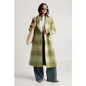 Boohoo Tall Longline Wool Look Belted Check Shacket Coat (Women's)