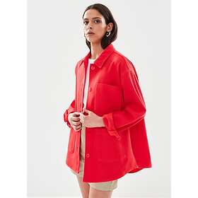 Pieces Gray LS Denim Shacket (Dame)