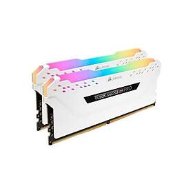 Corsair Vengeance White RGB LED Pro DDR4 3200MHz 2x16Go (CMW32GX4M2E3200C16W)