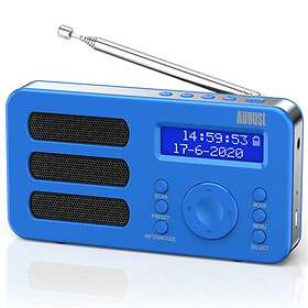 Radio Réveil USB MP3 Numérique Matin - August MB300 - Poste Radio FM  Haut-Parleur SD et Jack 3.5mm avec Batterie rechargeable ou Secteur 220v  Télécommande Timer Température - Bois Noir : 