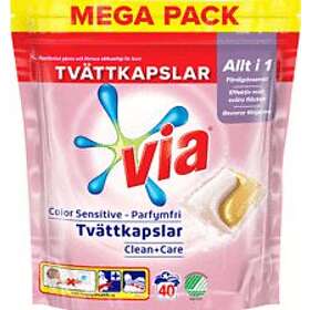 VIA Color Sensitive Tvättkapslar 40-pack