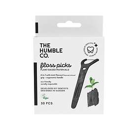 The Humble Co. Natural Humble Floss Picks Grip Handle Charcoal 50-pack (Tandtråd