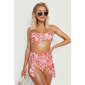 Boohoo Fuller Bust Floral Ruched Bandeau Bikini Top (Women's)