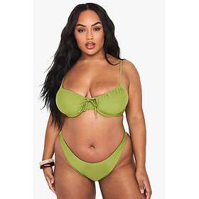 Boohoo Plus Ribbed Underwired Balconette Bikini Top (Women's)