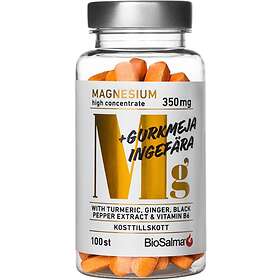Biosalma Magnesium 350mg+ Gurkmeja Ingefära 100 Tabletter