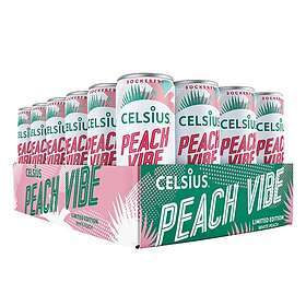 Celsius White Peach Vibe Burk 355ml 24-pack