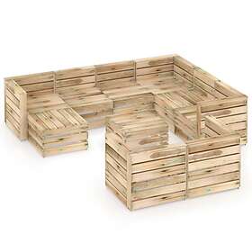 vidaXL 10 Piece Garden Lounge Set Green Impregnated Pinewood