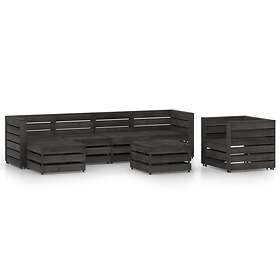vidaXL 7 Piece Garden Lounge Set Grey Impregnated Pinewood