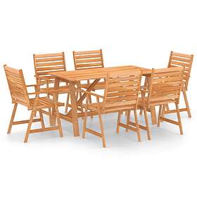 vidaXL 7 Piece Garden Dining Set Solid Acacia Wood