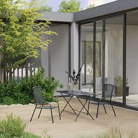 vidaXL 3 Piece Garden Dining Set Steel Anthracite
