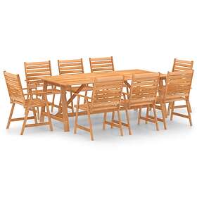 vidaXL 9 Piece Garden Dining Set Solid Acacia Wood
