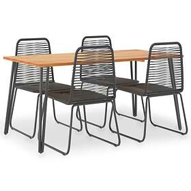 vidaXL 5 Piece Outdoor Dining Set Solid Acacia Wood and Poly Rattan