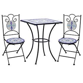 vidaXL 3 Piece Mosaic Bistro Set Ceramic Tile Blue and White Best Price ...