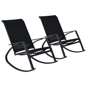 vidaXL Garden Rocking Chairs 2 pcs Textilene Black
