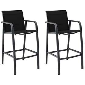 vidaXL Garden Bar Chairs 2 pcs Black Textilene