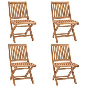 vidaXL Folding Garden Chairs 4 pcs Solid Teak Wood