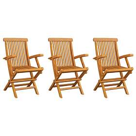 vidaXL Garden Chairs 3 pcs Solid Teak Wood